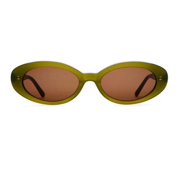 Crap Eyewear Accessories - Crap eyewear sweet leaf Olive Green Oval Women's Sunglasses - Fashion Accessory